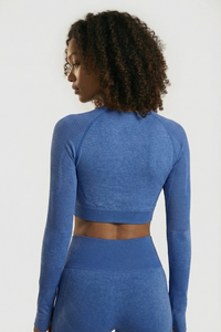 Seamless Long Sleeve Crop Top  by PROFIT OUTFITS