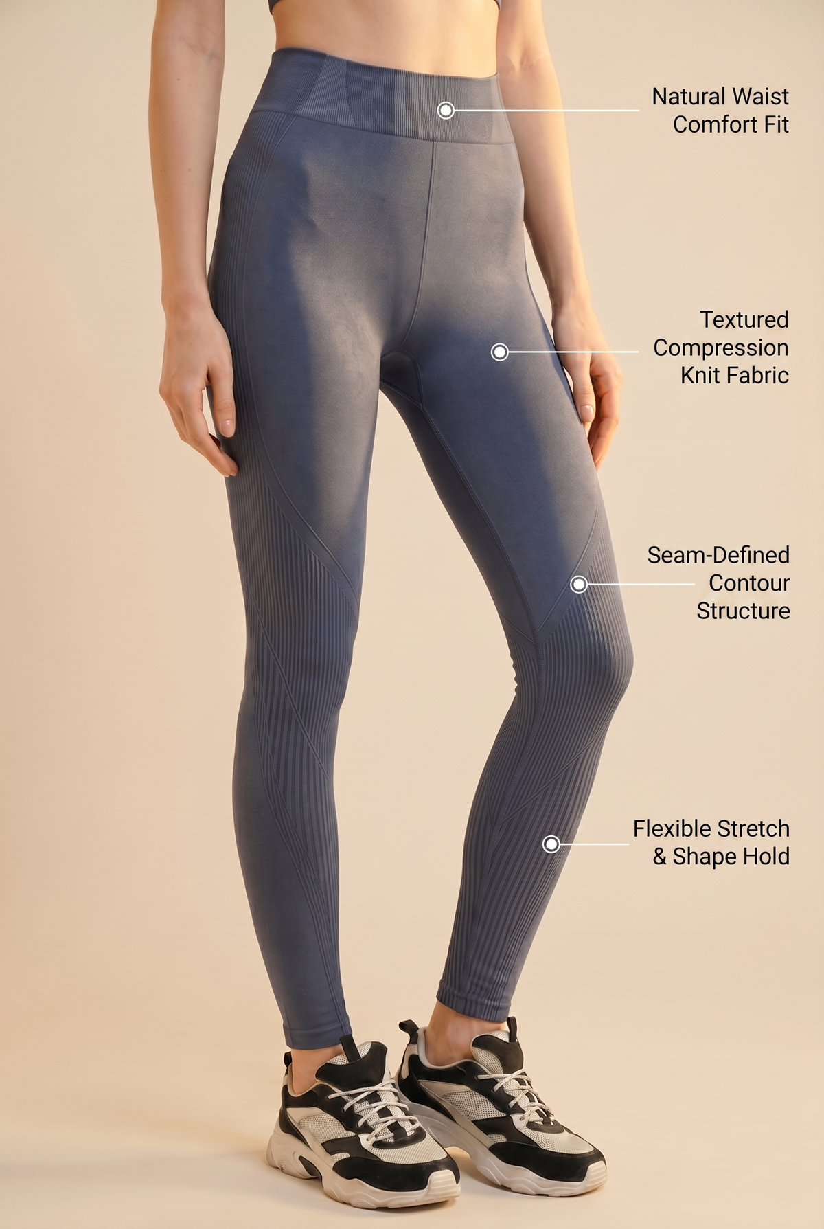 Seamless Melange High-Waist Legging Apparel & Accessories > Activewear > Leggings > High-Waist Leggings by Profit Outfits