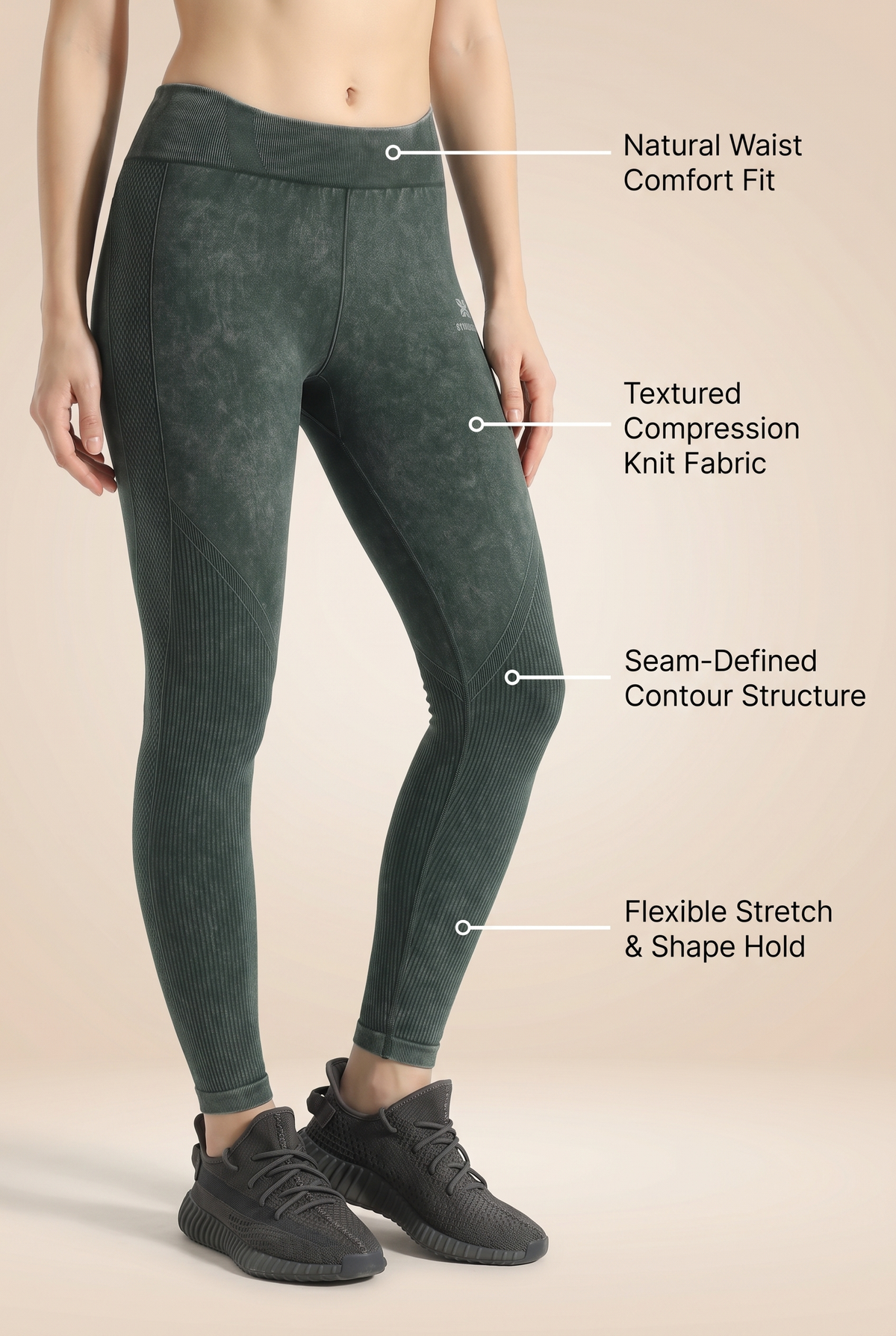 Seamless Melange High-Waist Legging Apparel & Accessories > Activewear > Leggings > High-Waist Leggings by Profit Outfits