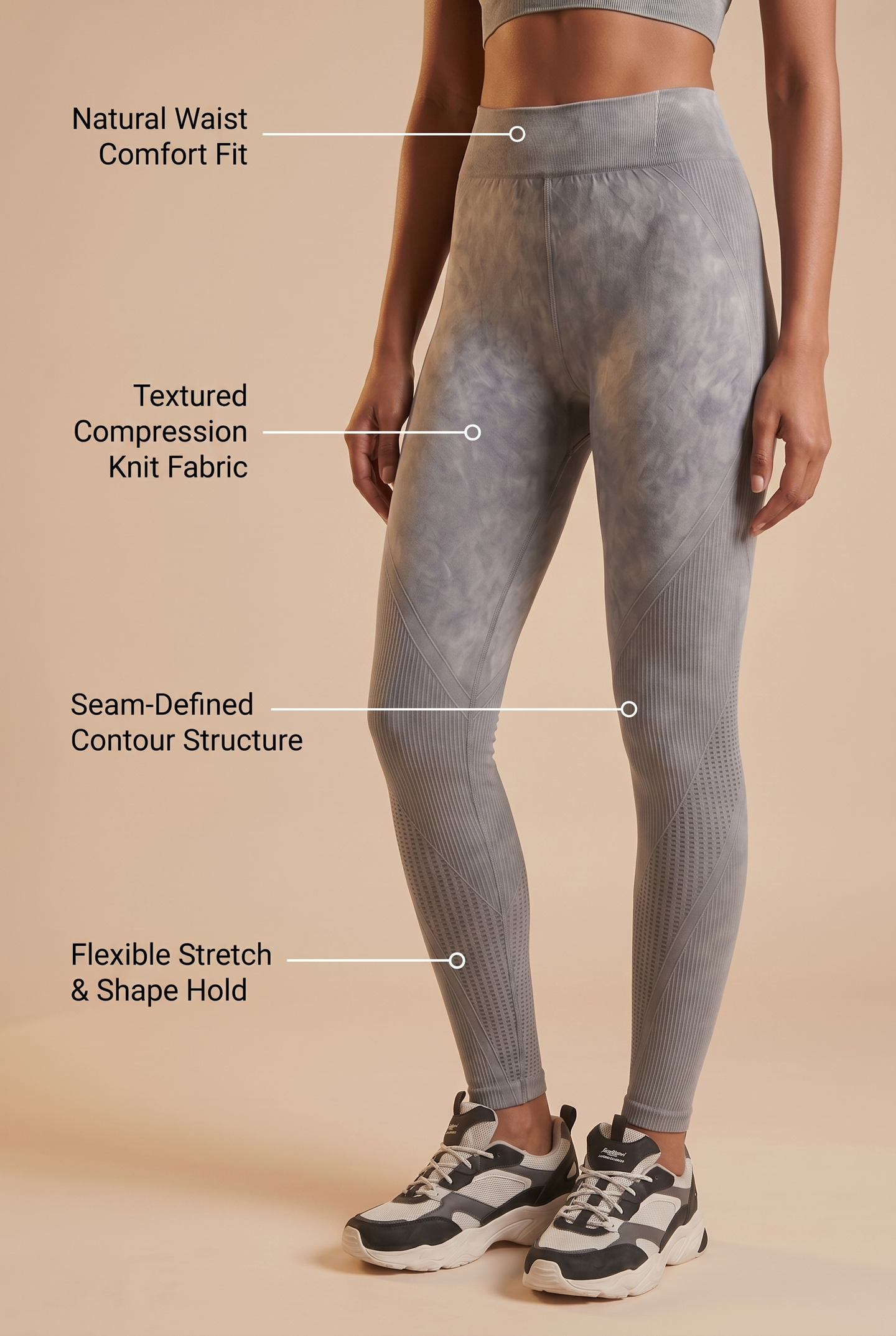 Seamless Melange High-Waist Legging  by PROFIT OUTFITS
