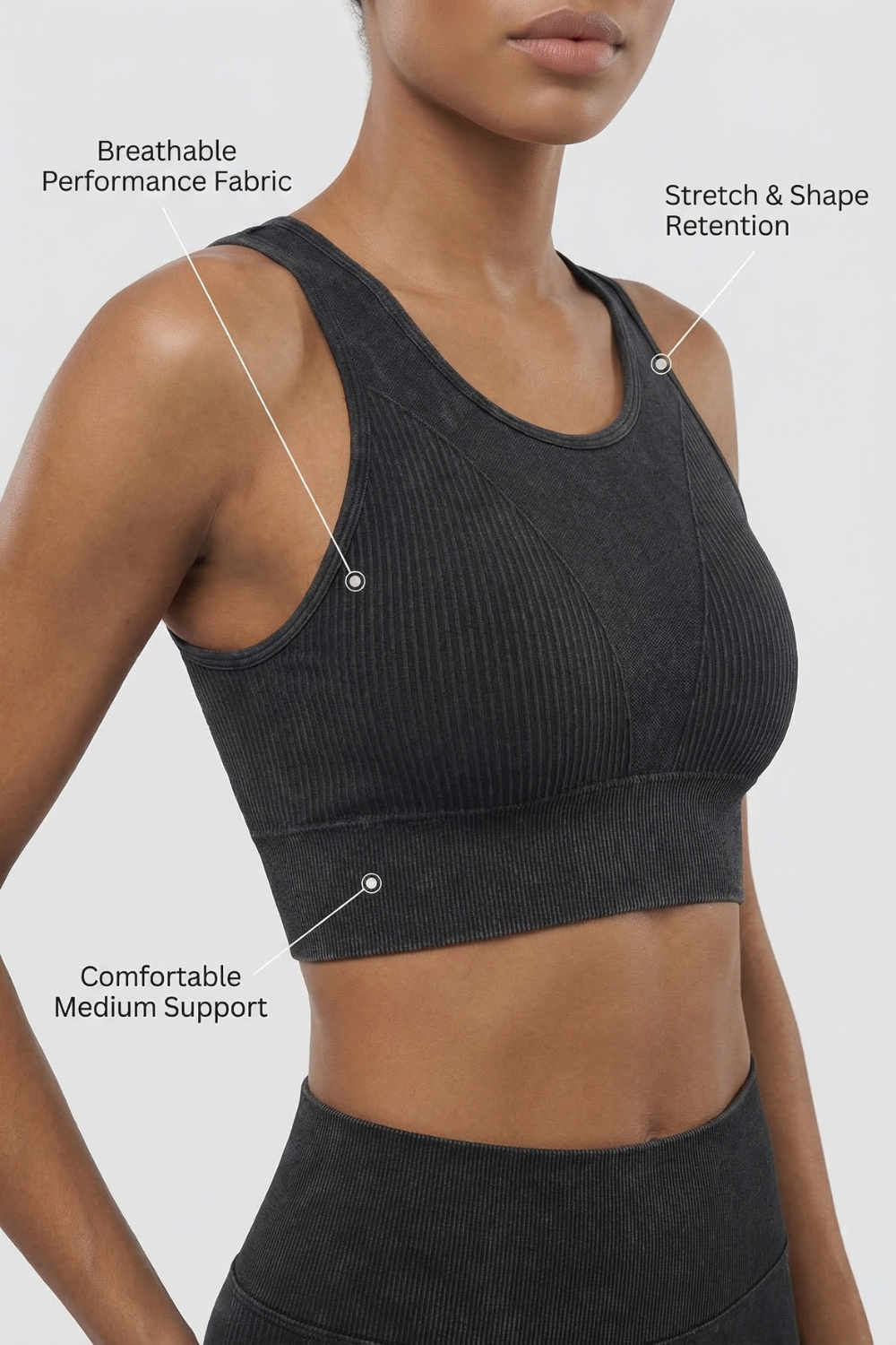 Seamless Melange Sports Bra Apparel & Accessories > Activewear > Sports Bras by Profit Outfits