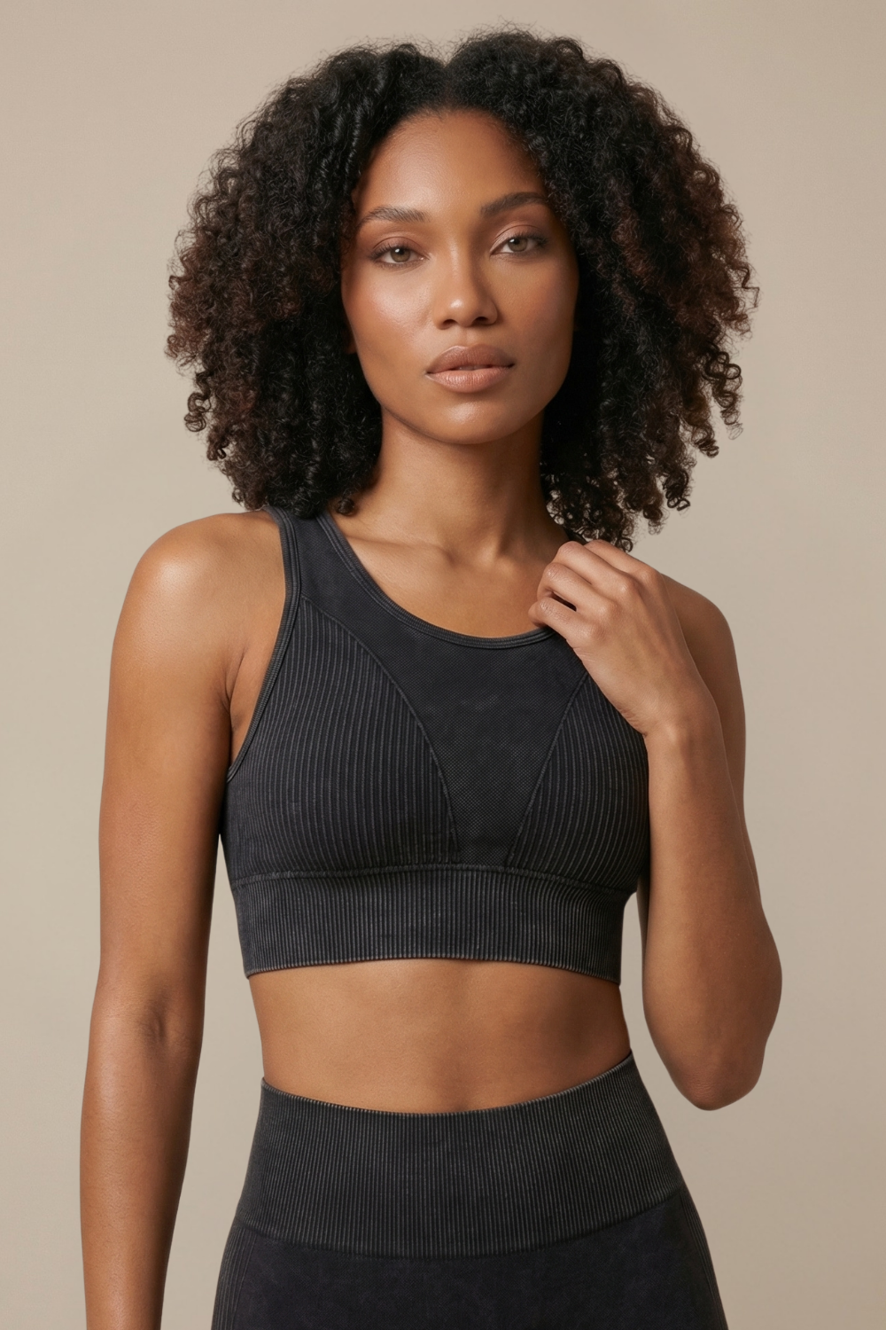 Seamless Melange Sports Bra Apparel & Accessories > Activewear > Sports Bras by Profit Outfits