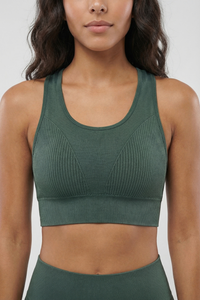 Seamless Melange Sports Bra Apparel & Accessories > Activewear > Sports Bras by Profit Outfits
