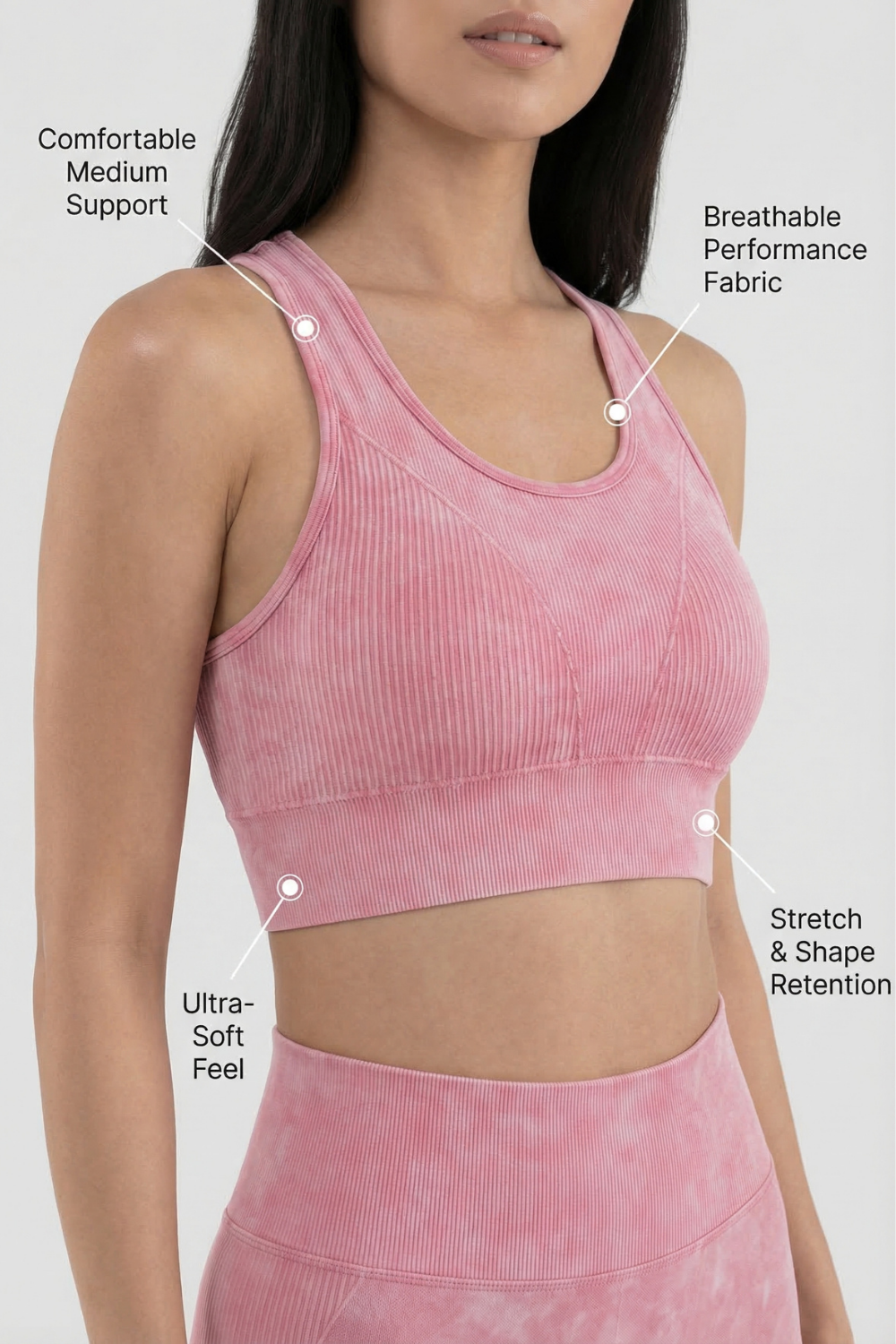 Seamless Melange Sports Bra Apparel & Accessories > Activewear > Sports Bras by Profit Outfits