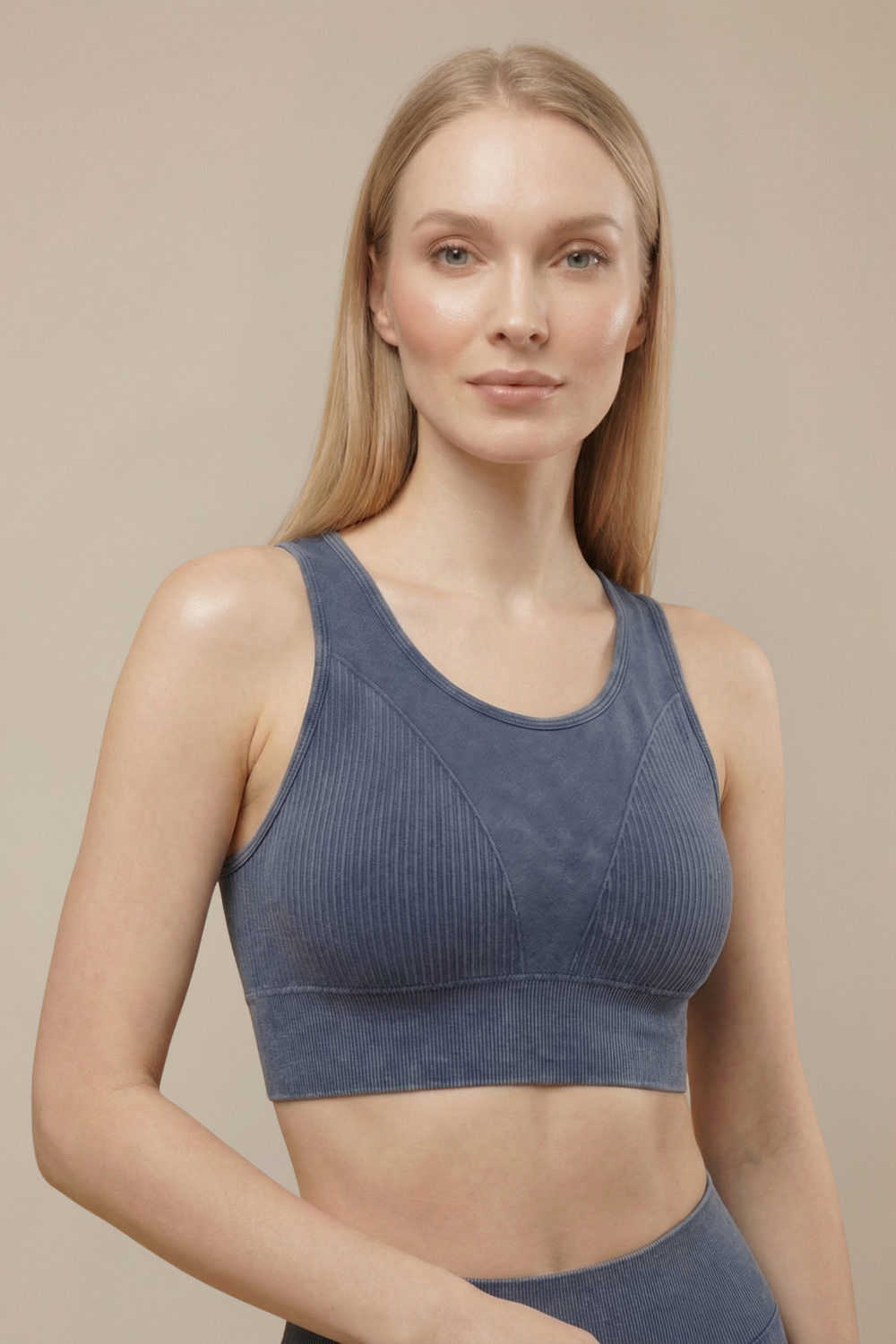 Seamless Melange Sports Bra  by PROFIT OUTFITS