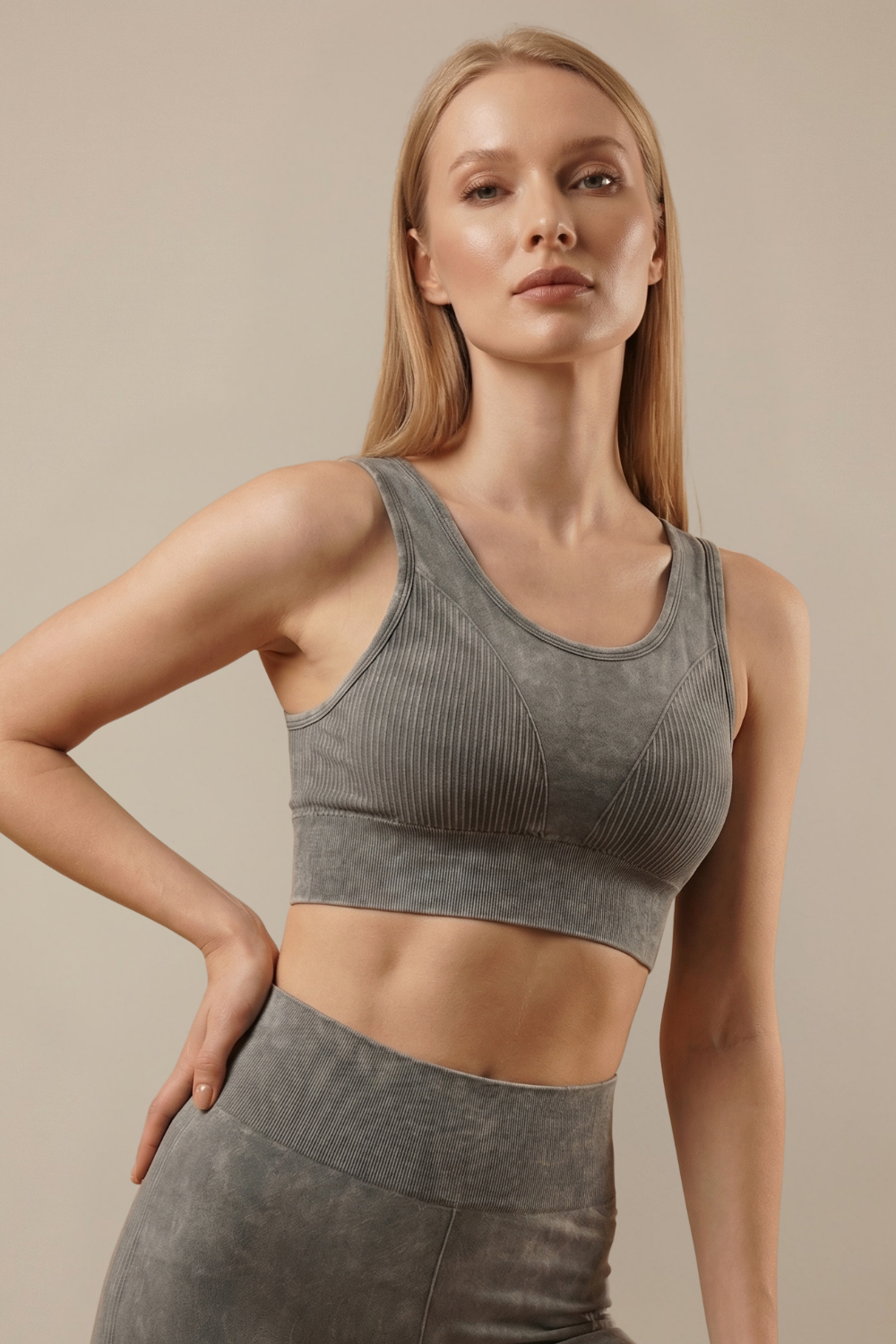 Seamless Melange Sports Bra  by PROFIT OUTFITS