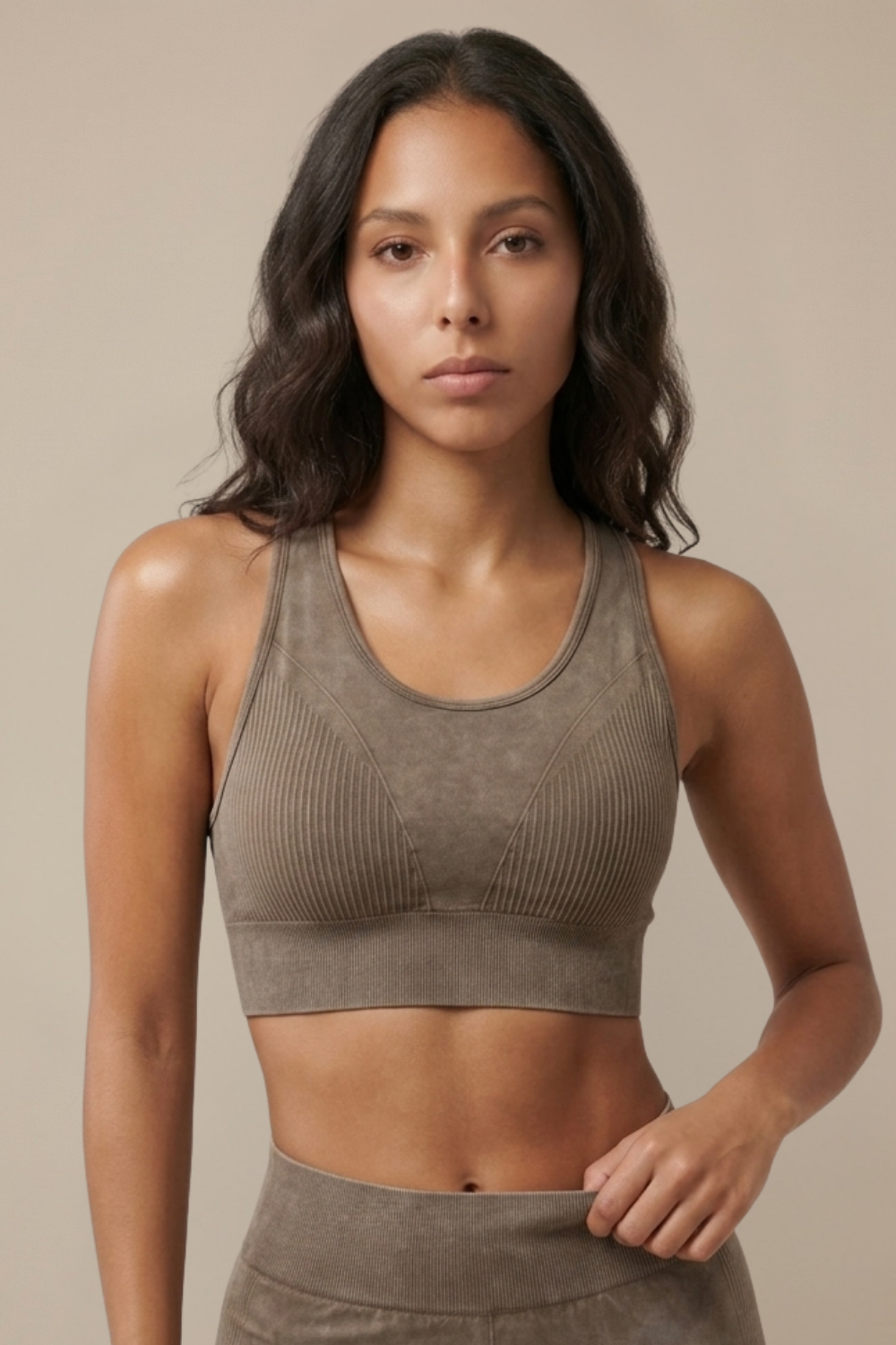 Seamless Melange Sports Bra  by PROFIT OUTFITS