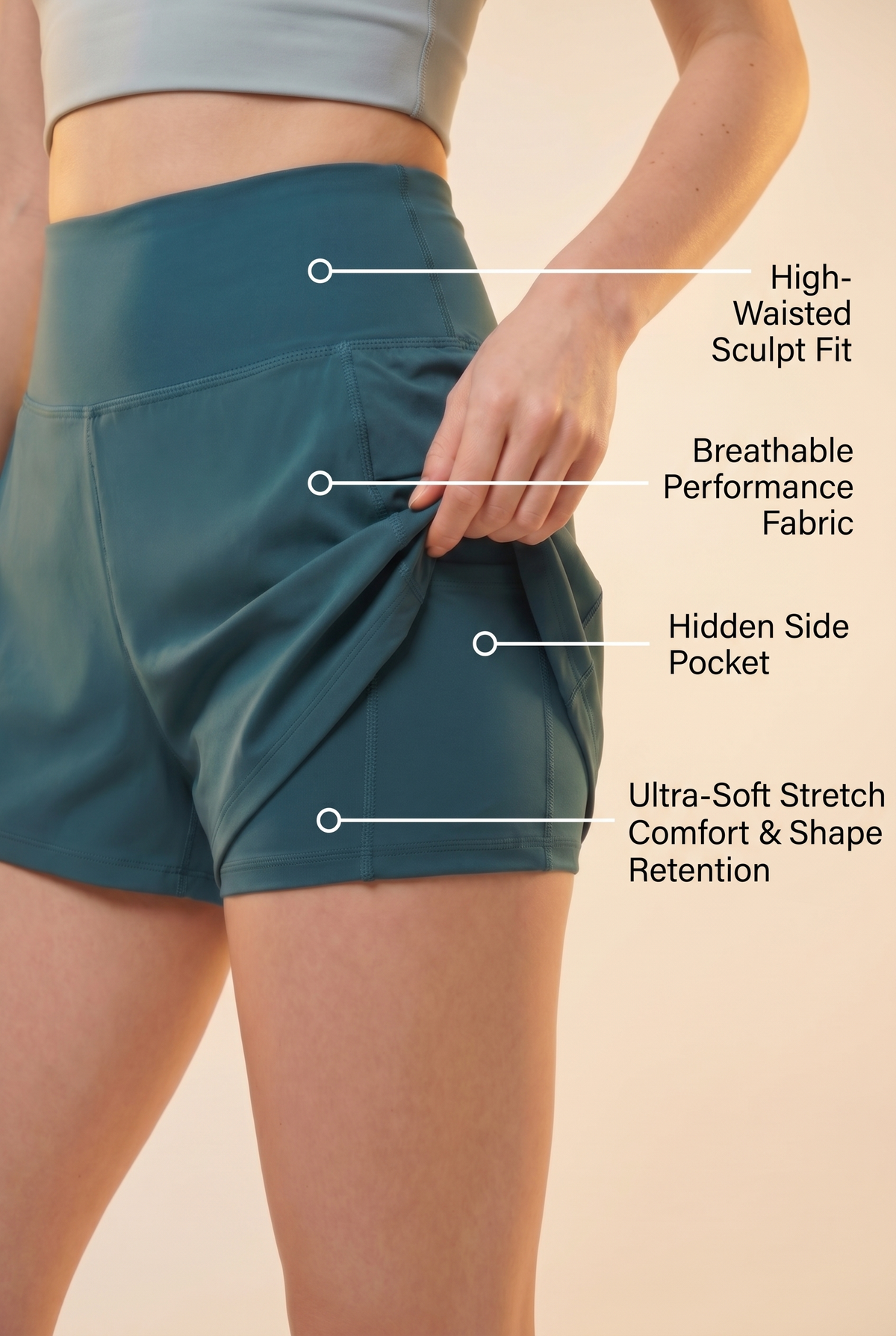 SoftTouch 3-Pocket Skorts Apparel & Accessories > Activewear > Skorts by Profit Outfits