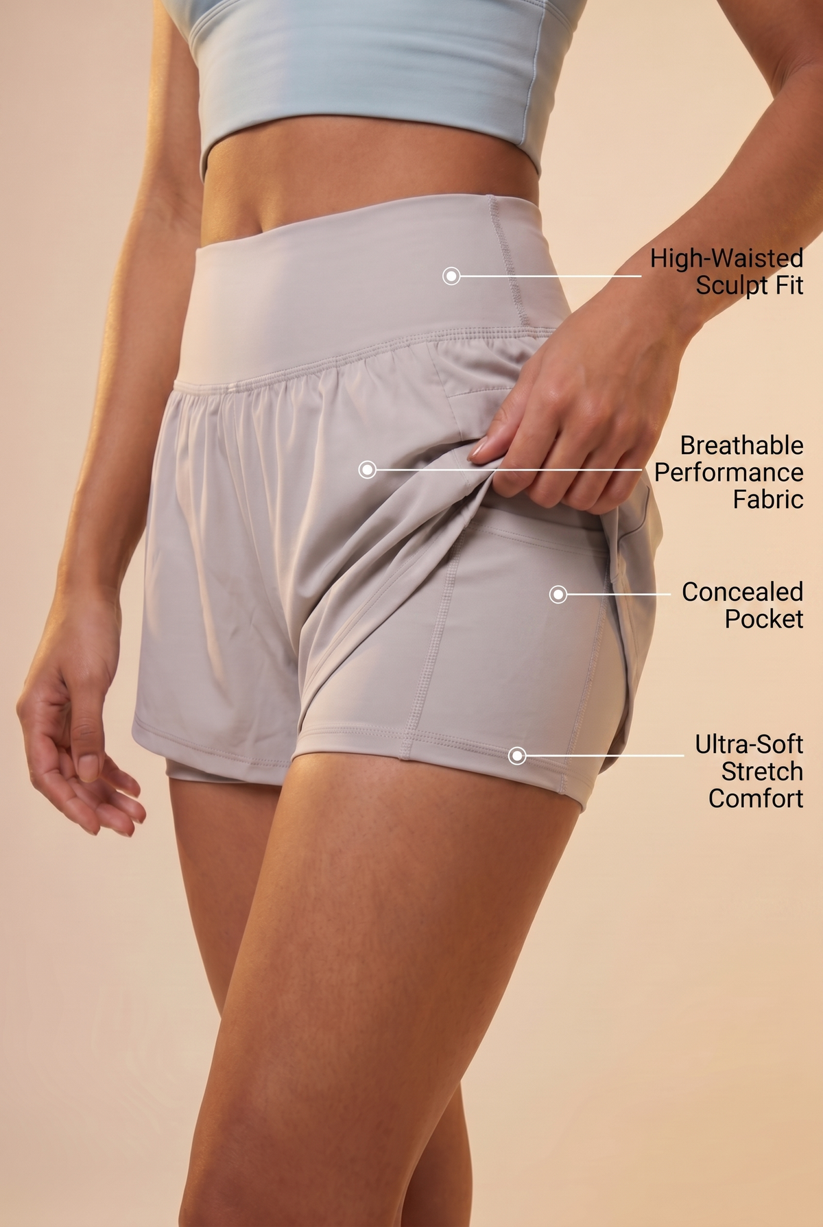 SoftTouch 3-Pocket Skorts Apparel & Accessories > Activewear > Skorts by Profit Outfits