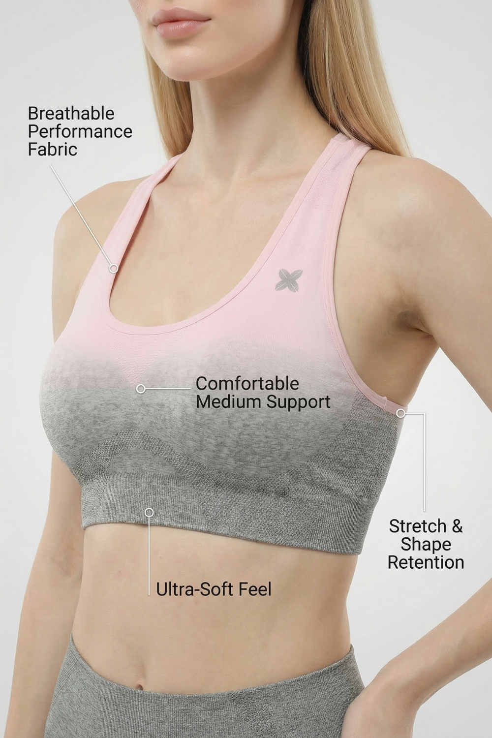 SoftTouch Ombre Bra Apparel & Accessories > Activewear > Sports Bras by Profit Outfits