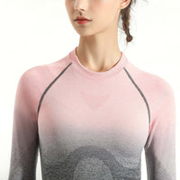 SoftTouch Ombre Long Sleeve Crop Top Apparel & Accessories > Activewear > Tops by Profit Outfits
