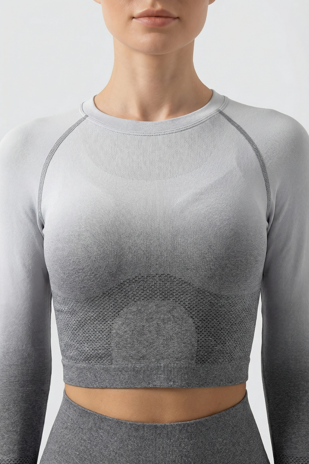 SoftTouch Ombre Long Sleeve Crop Top  by Profit Outfits