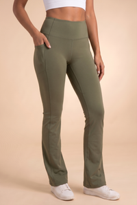 SoftTouch Pocket High-Waist Flare Legging Apparel & Accessories > Activewear > Leggings > Flare Leggings by Profit Outfits
