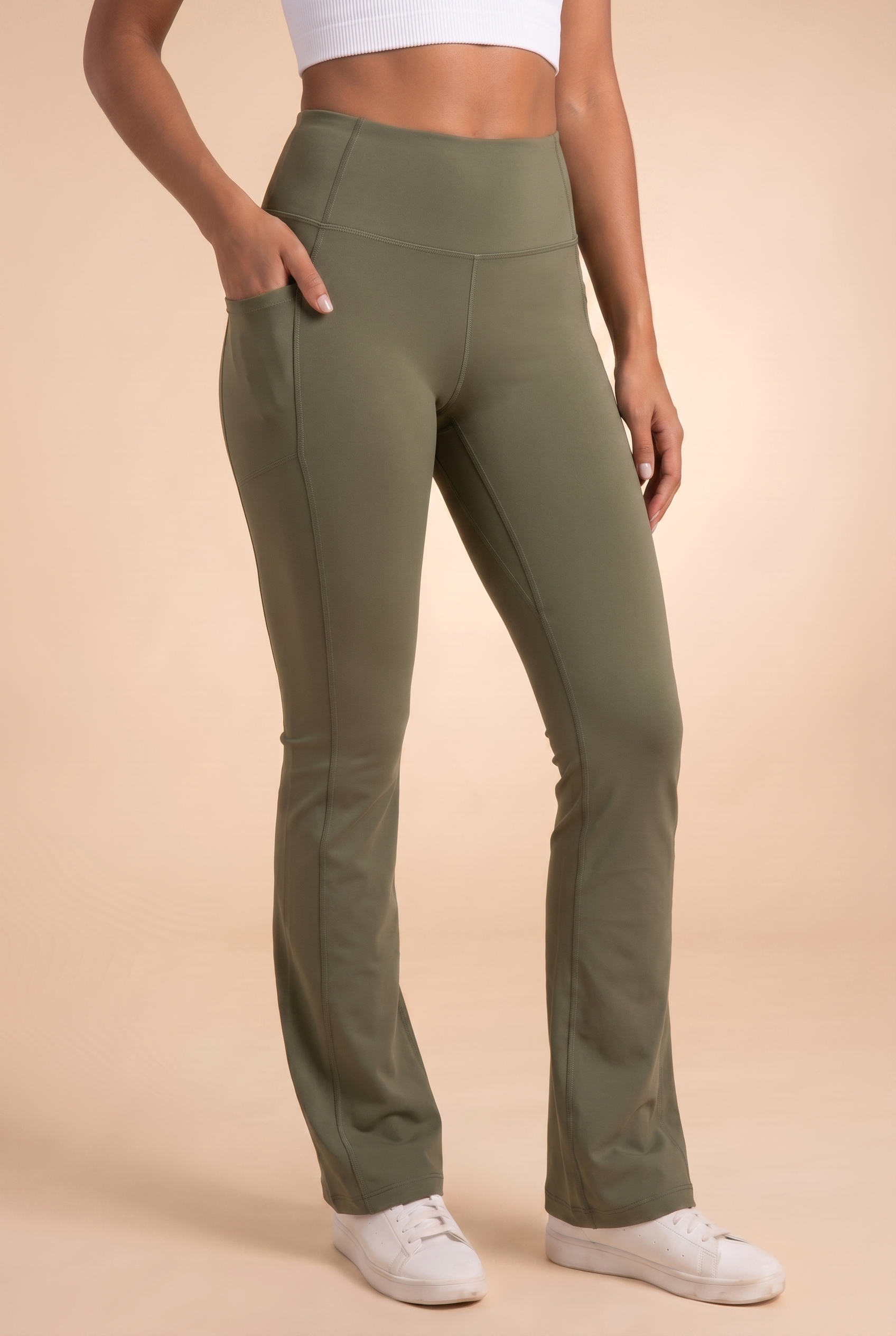 SoftTouch Pocket High-Waist Flare Legging  by PROFIT OUTFITS
