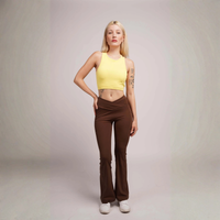 SoftTouch Pocket V-Waist Flare Legging Apparel & Accessories > Activewear > Leggings > Flare Leggings by Profit Outfits
