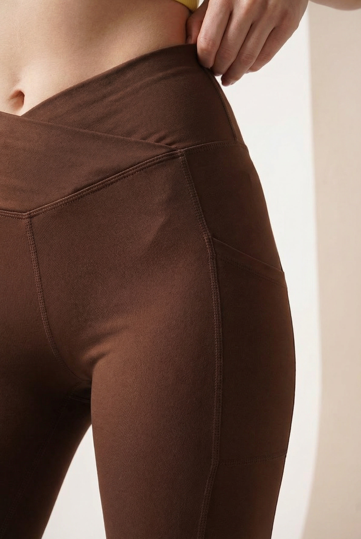 SoftTouch Pocket V-Waist Flare Legging Apparel & Accessories > Activewear > Leggings > Flare Leggings by Profit Outfits