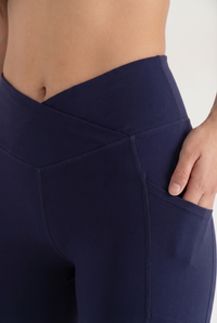 SoftTouch Pocket V-Waist Flare Legging Apparel & Accessories > Activewear > Leggings > Flare Leggings by Profit Outfits