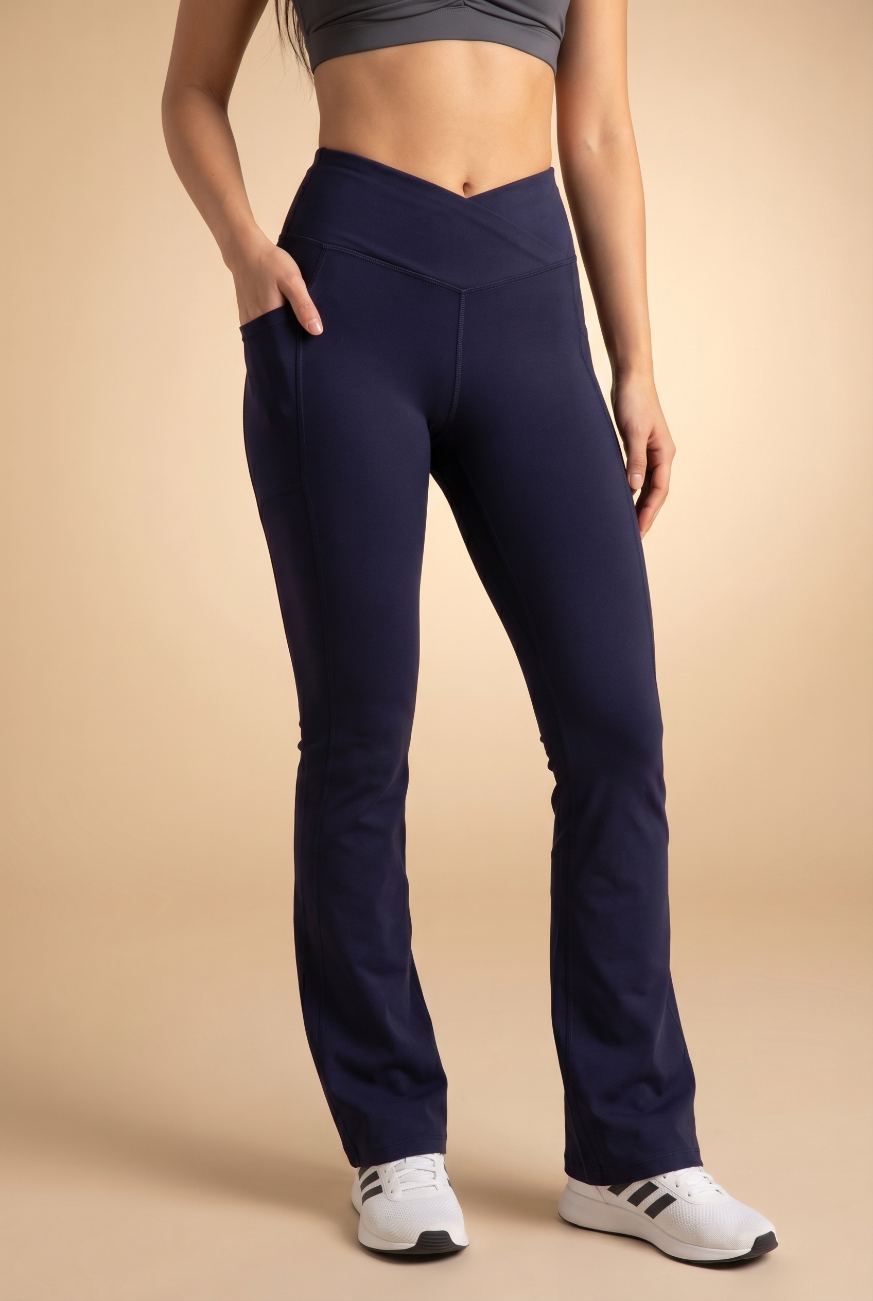 SoftTouch Pocket V-Waist Flare Legging  by Profit Outfits