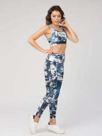 StudioPrint Blue Camo High-Waist Legging Apparel & Accessories > Activewear > Leggings > High-Waist Leggings by Profit Outfits