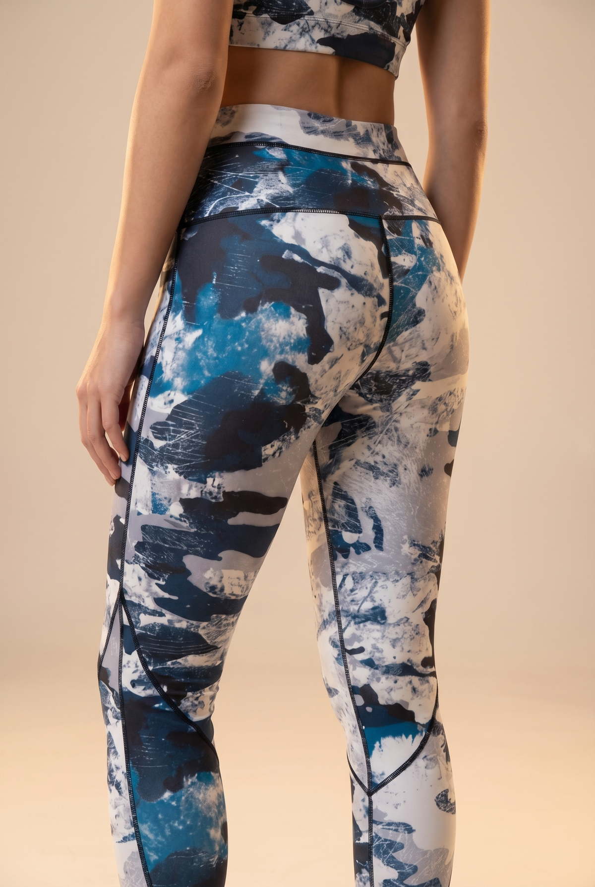 StudioPrint Blue Camo High-Waist Legging Apparel & Accessories > Activewear > Leggings > High-Waist Leggings by Profit Outfits