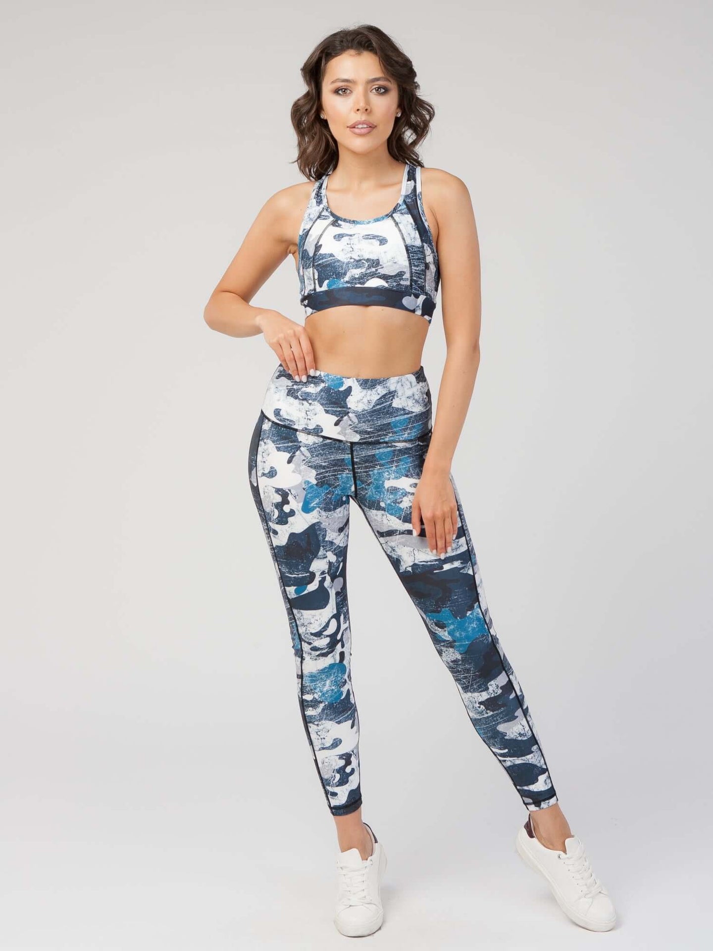 StudioPrint Blue Camo Sports Bra  by PROFIT OUTFITS