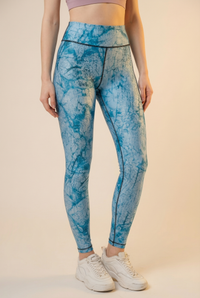 StudioPrint Blue Marble High-Waist Legging Apparel & Accessories > Activewear > Leggings > High-Waist Leggings by Profit Outfits
