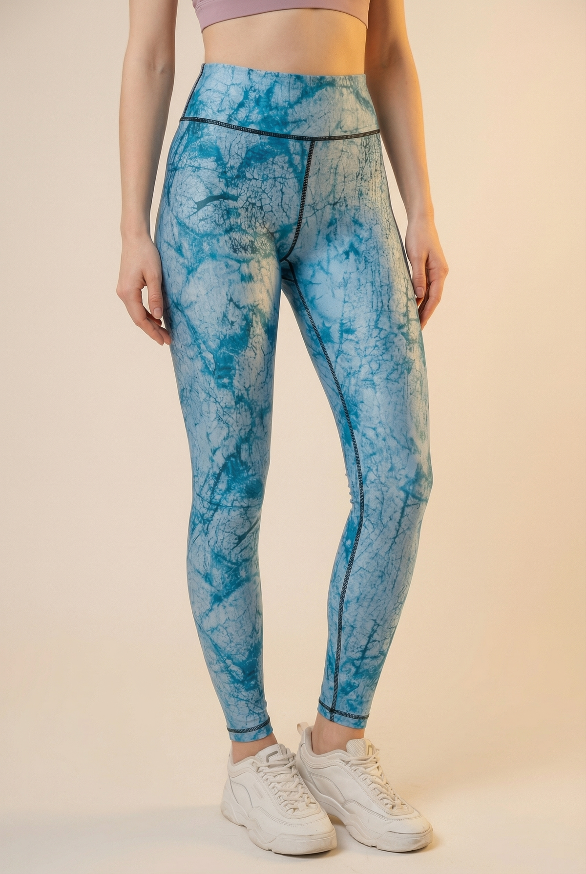 StudioPrint Blue Marble High-Waist Legging Apparel & Accessories > Activewear > Leggings > High-Waist Leggings by Profit Outfits