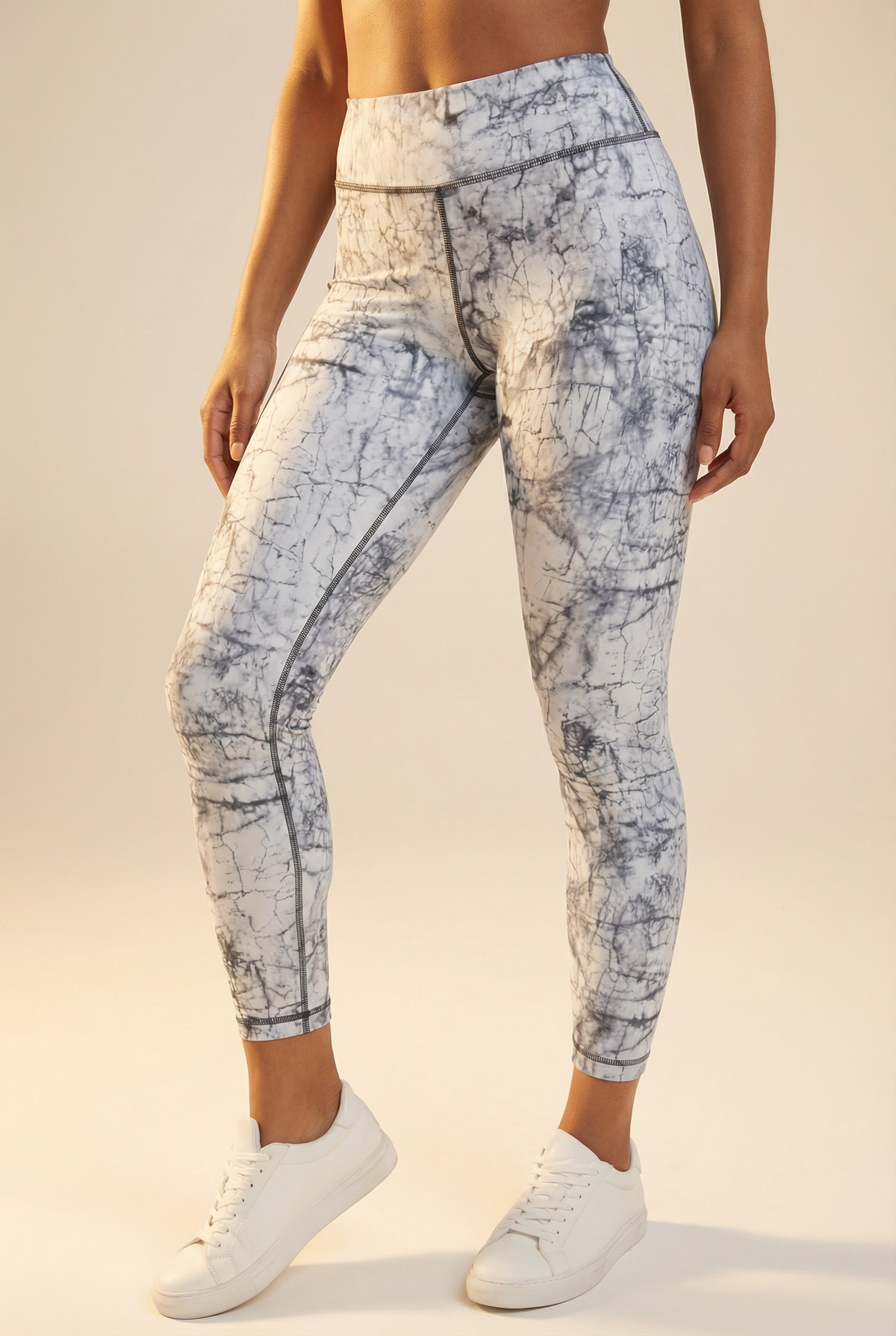 StudioPrint Blue Marble High-Waist Legging in Grey