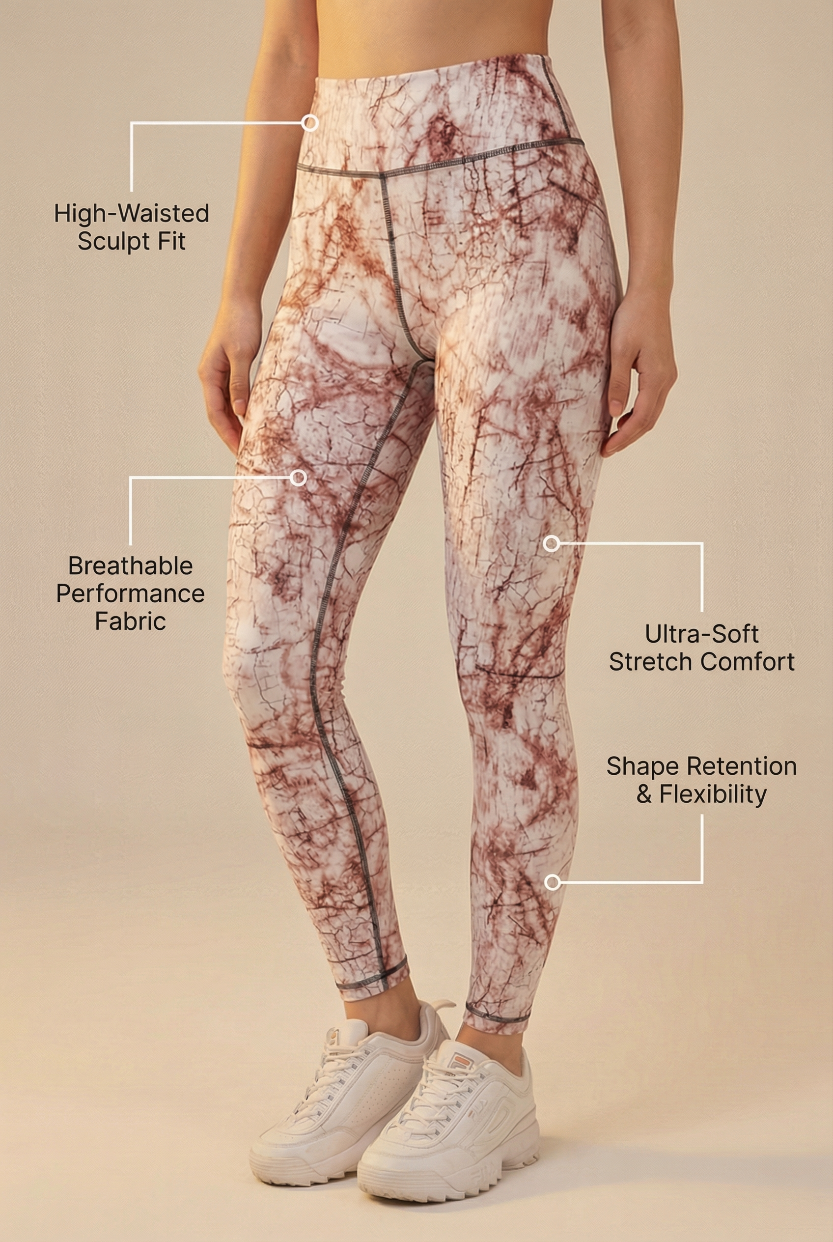 StudioPrint Blue Marble High-Waist Legging  by PROFIT OUTFITS