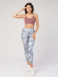 StudioPrint Blue Marble High-Waist Legging  by PROFIT OUTFITS