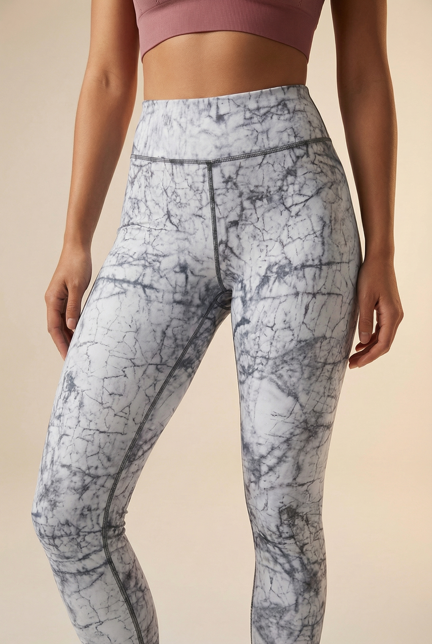StudioPrint Blue Marble High-Waist Legging  by PROFIT OUTFITS