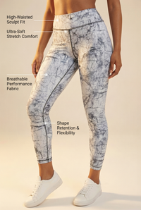 StudioPrint Blue Marble High-Waist Legging  by PROFIT OUTFITS