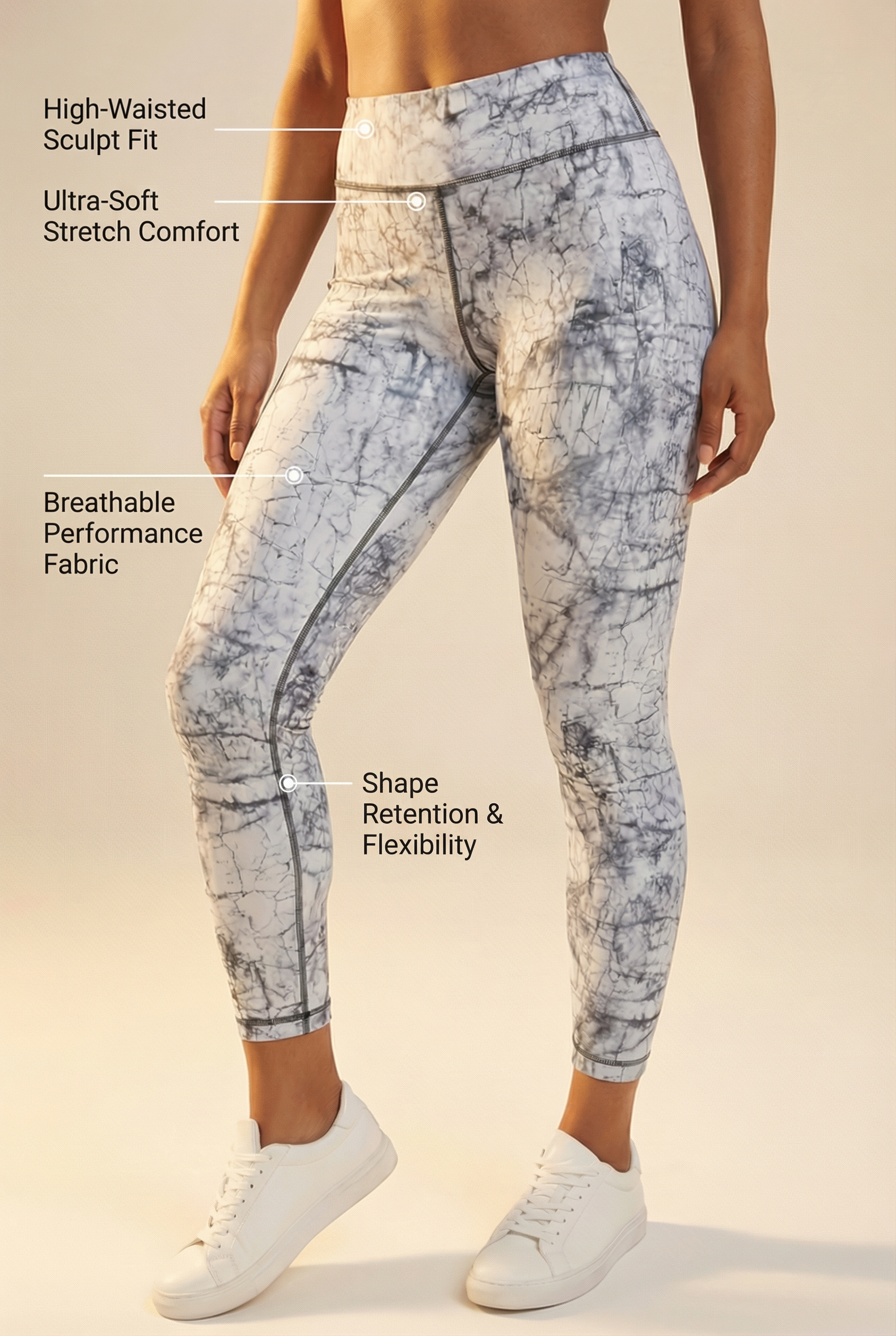 StudioPrint Blue Marble High-Waist Legging  by PROFIT OUTFITS