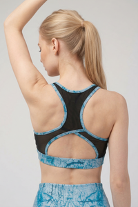 StudioPrint Blue Marble Sports Bra Apparel & Accessories > Activewear > Sports Bras by Profit Outfits