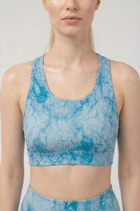 StudioPrint Blue Marble Sports Bra Apparel & Accessories > Activewear > Sports Bras by Profit Outfits