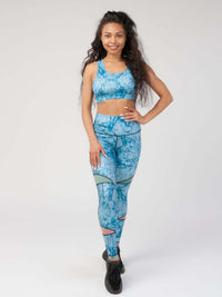 StudioPrint Blue Marble Sports Bra Apparel & Accessories > Activewear > Sports Bras by Profit Outfits