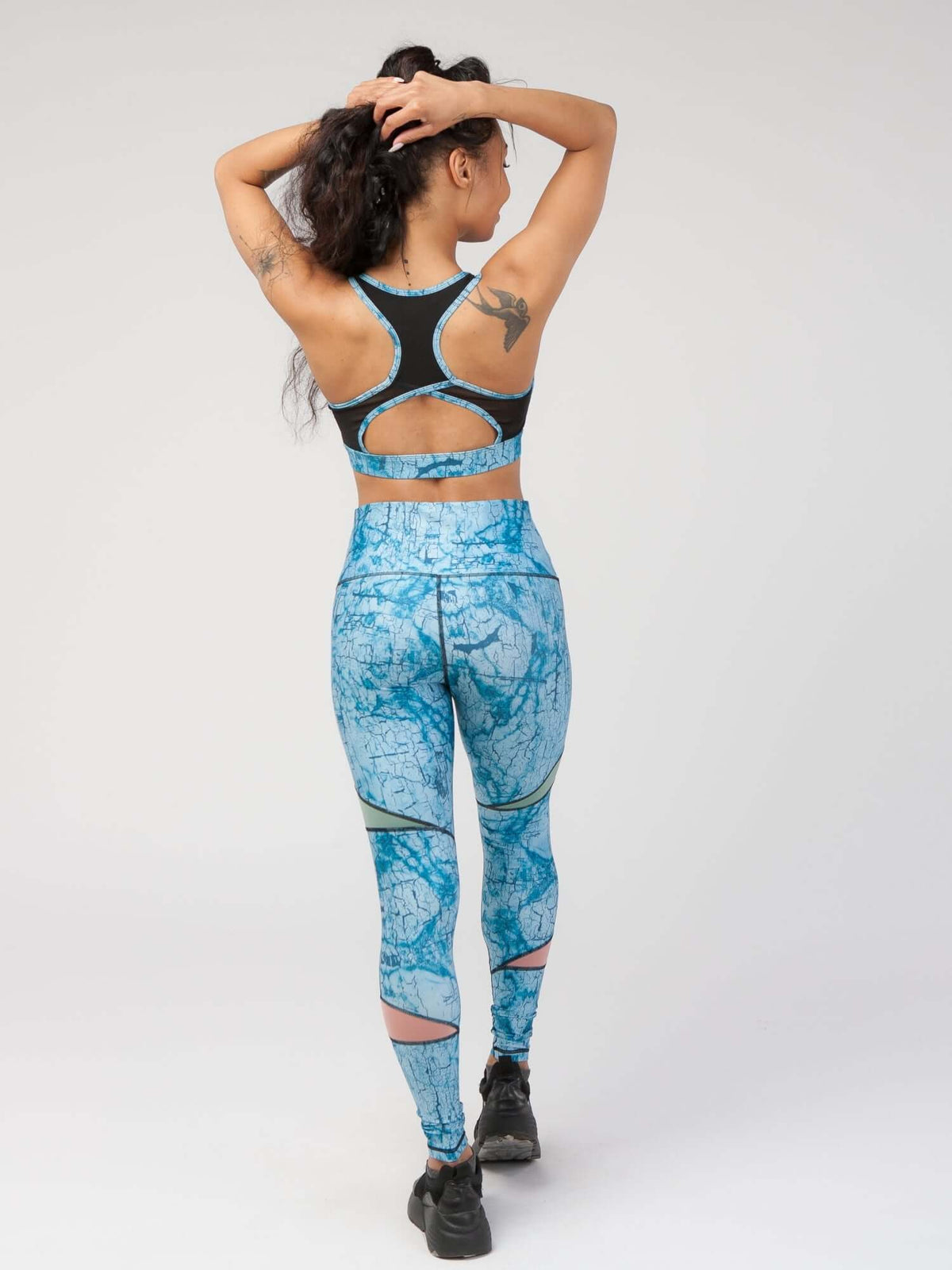 StudioPrint Blue Marble Sports Bra Apparel & Accessories > Activewear > Sports Bras by Profit Outfits