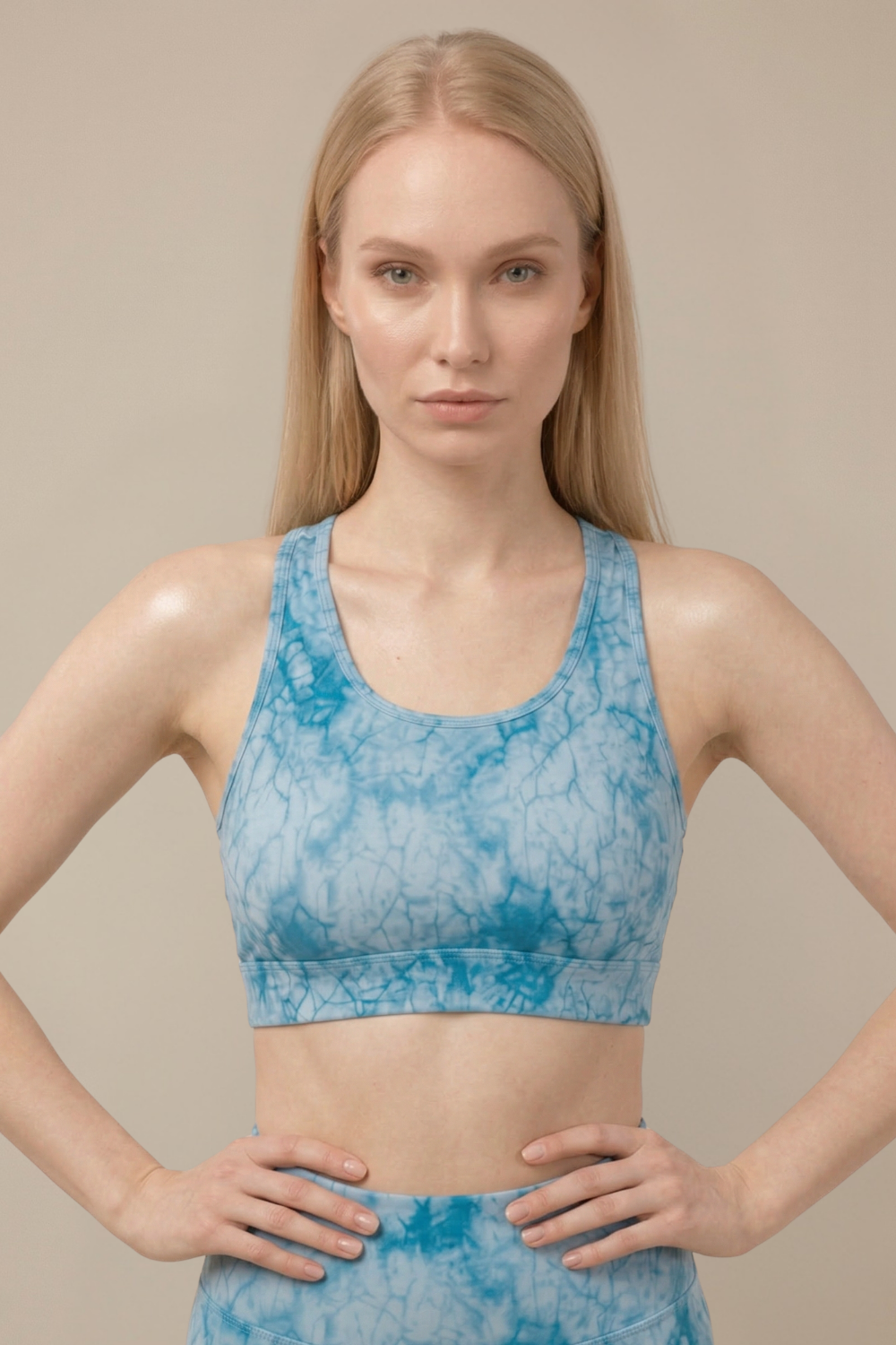 StudioPrint Blue Marble Sports Bra  by PROFIT OUTFITS