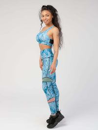 StudioPrint Blue Print High-Waist Legging Apparel & Accessories > Activewear > Leggings > High-Waist Leggings by Profit Outfits