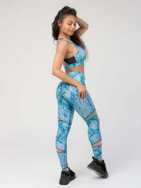 StudioPrint Blue Print High-Waist Legging Apparel & Accessories > Activewear > Leggings > High-Waist Leggings by Profit Outfits