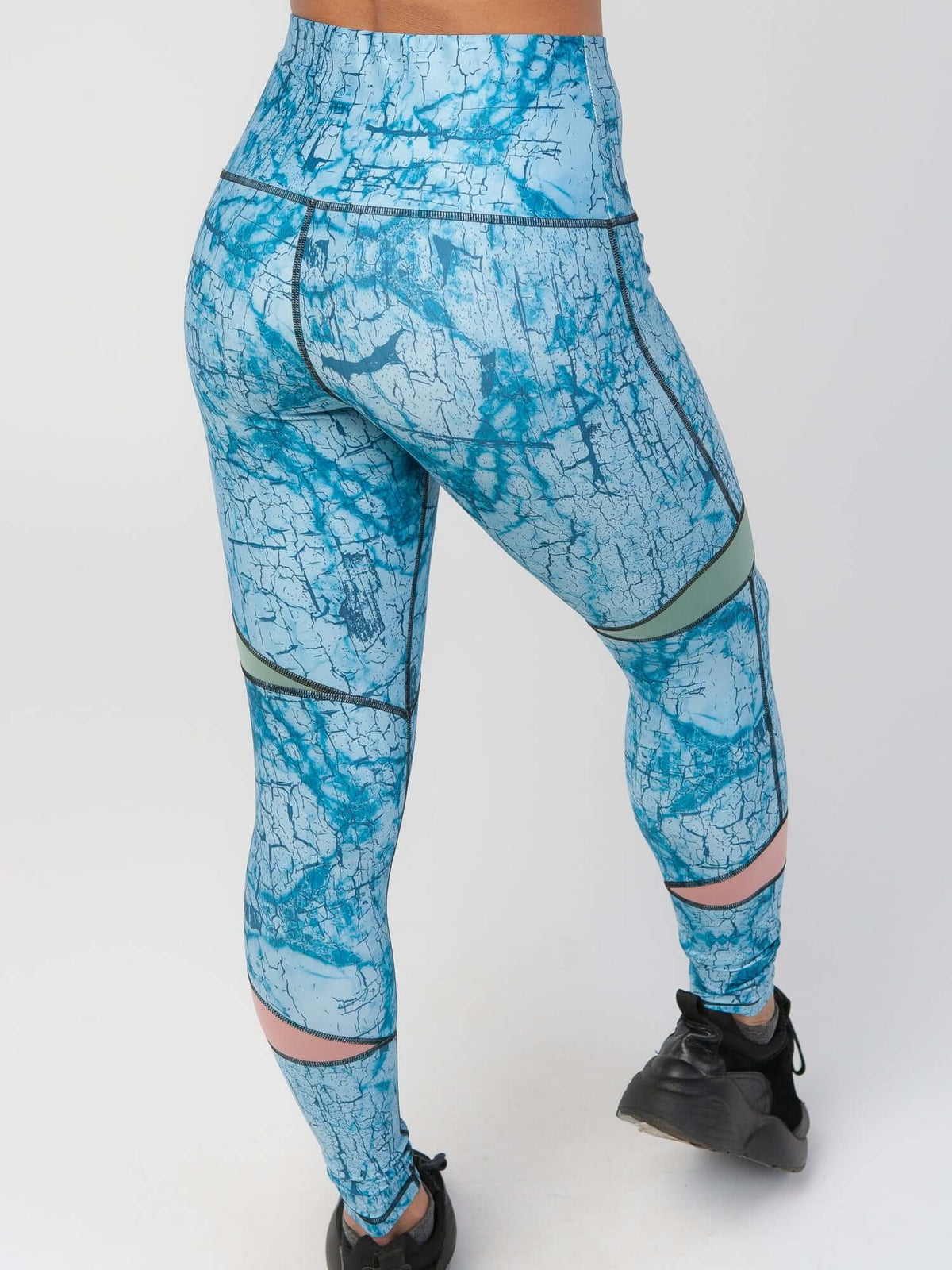 StudioPrint Blue Print High-Waist Legging Apparel & Accessories > Activewear > Leggings > High-Waist Leggings by Profit Outfits