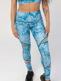 StudioPrint Blue Print High-Waist Legging Apparel & Accessories > Activewear > Leggings > High-Waist Leggings by Profit Outfits