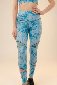 StudioPrint Blue Print High-Waist Legging Apparel & Accessories > Activewear > Leggings > High-Waist Leggings by Profit Outfits