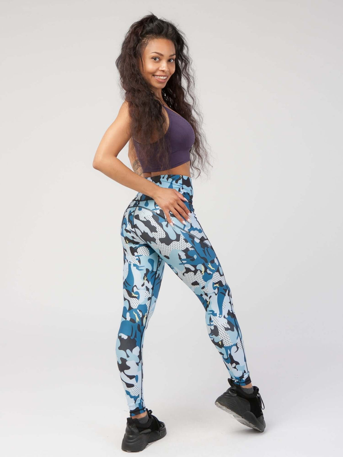 StudioPrint Camo High-Waist Legging Apparel & Accessories > Activewear > Leggings > High-Waist Leggings by Profit Outfits