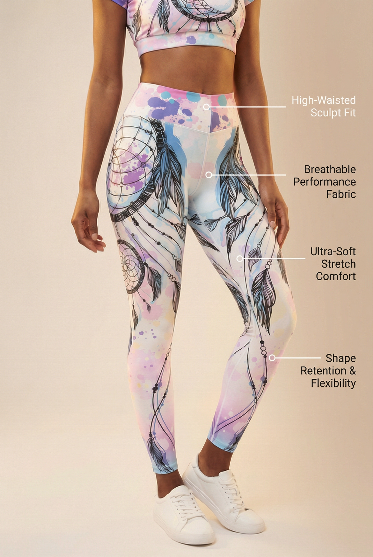 StudioPrint High-Waist Legging Apparel & Accessories > Activewear > Leggings > High-Waist Leggings by Profit Outfits