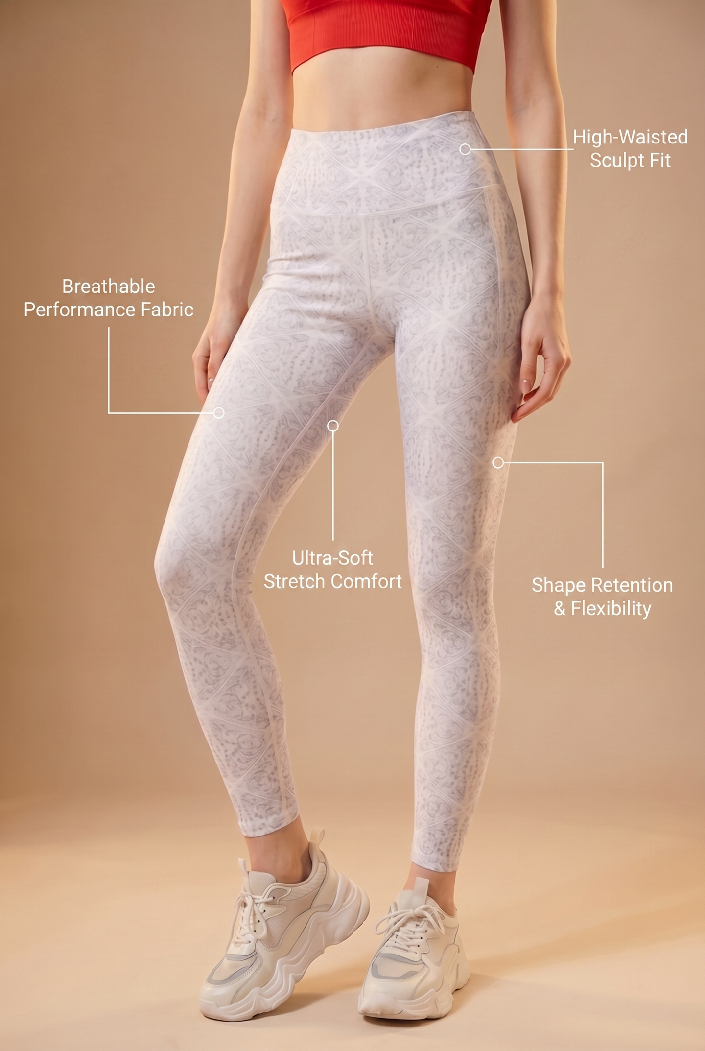 StudioPrint Light Geo High-Waist Legging  by PROFIT OUTFITS