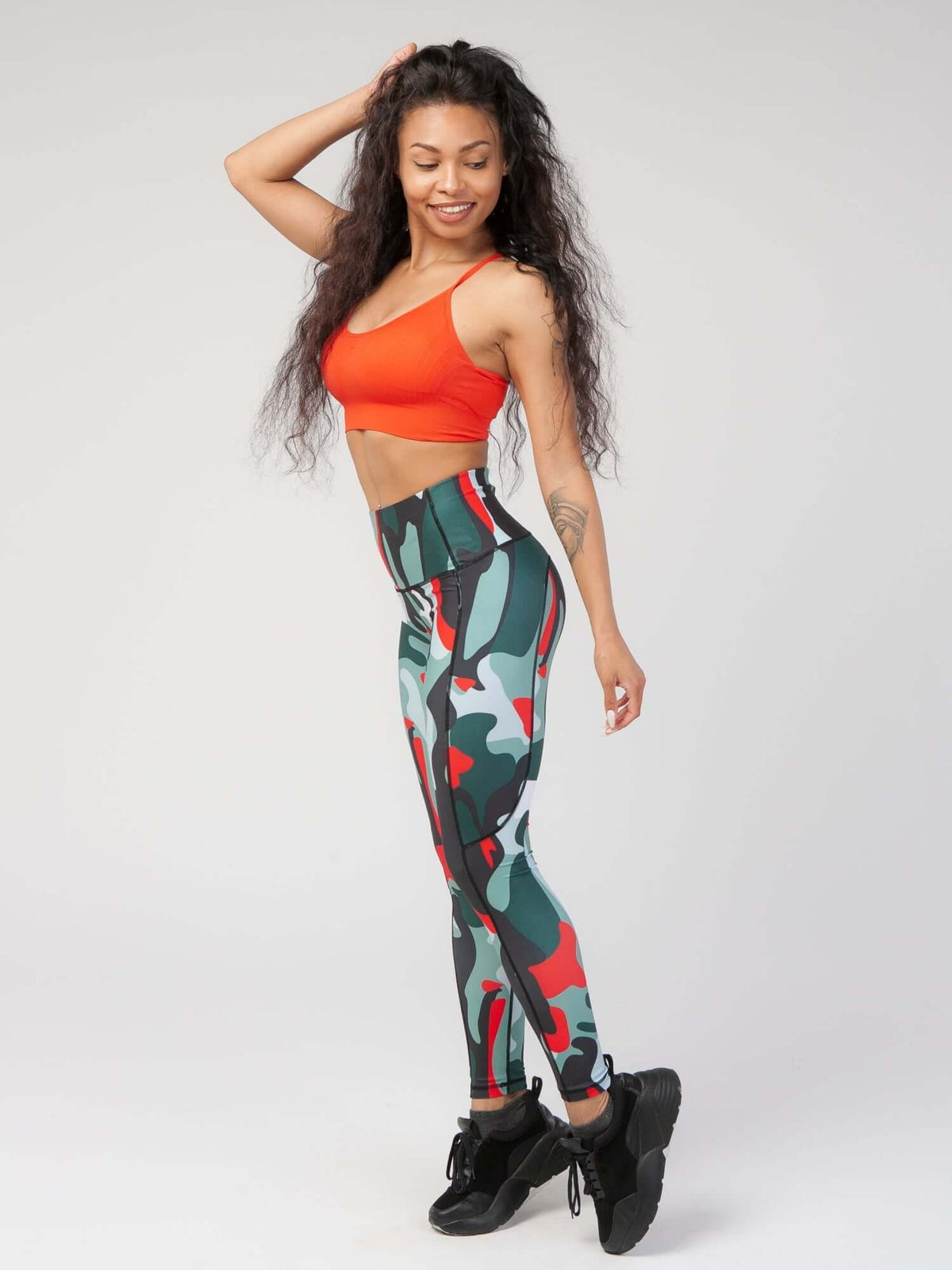 StudioPrint Multi Camo High-Waist Legging Apparel & Accessories > Activewear > Leggings > High-Waist Leggings by Profit Outfits
