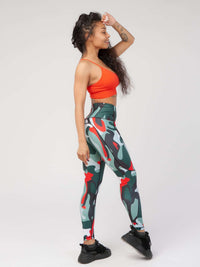 StudioPrint Multi Camo High-Waist Legging Apparel & Accessories > Activewear > Leggings > High-Waist Leggings by Profit Outfits
