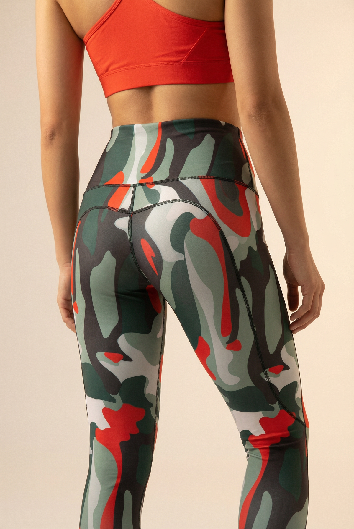 StudioPrint Multi Camo High-Waist Legging Apparel & Accessories > Activewear > Leggings > High-Waist Leggings by Profit Outfits