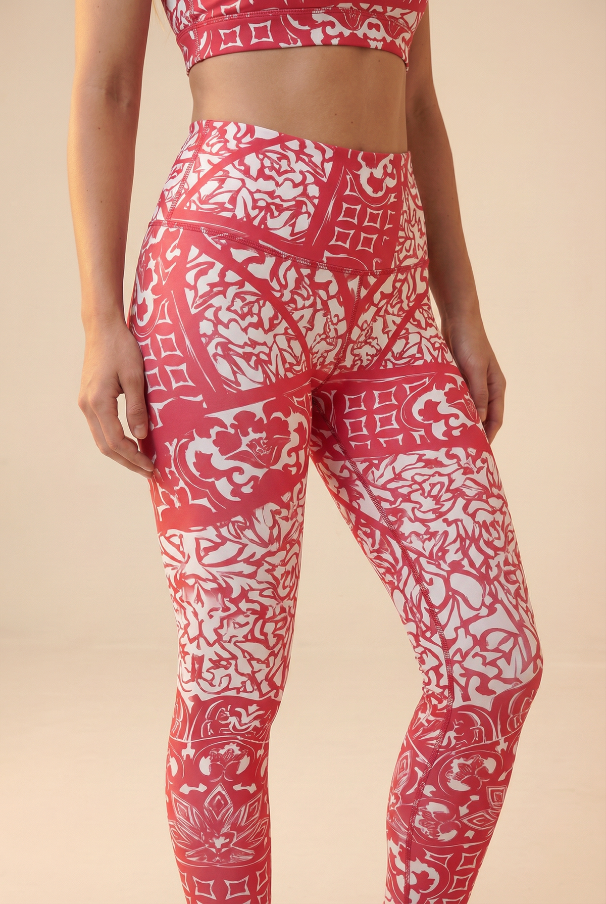 StudioPrint Ornamental High-Waist Legging Apparel & Accessories > Activewear > Leggings > High-Waist Leggings by Profit Outfits